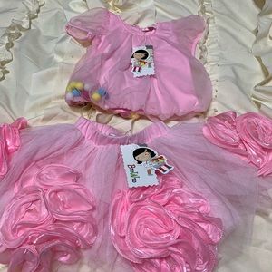 NWT Infant pink Pom Pom top and tutu size S